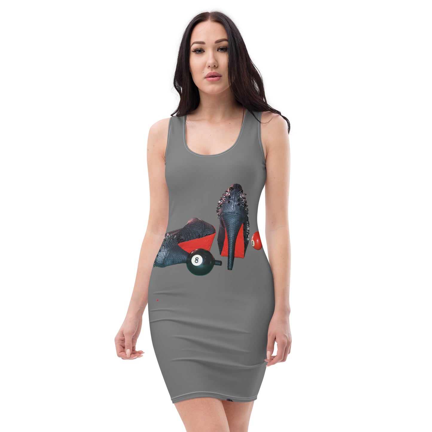 Pool & Heels Solid Gray Bodycon dress