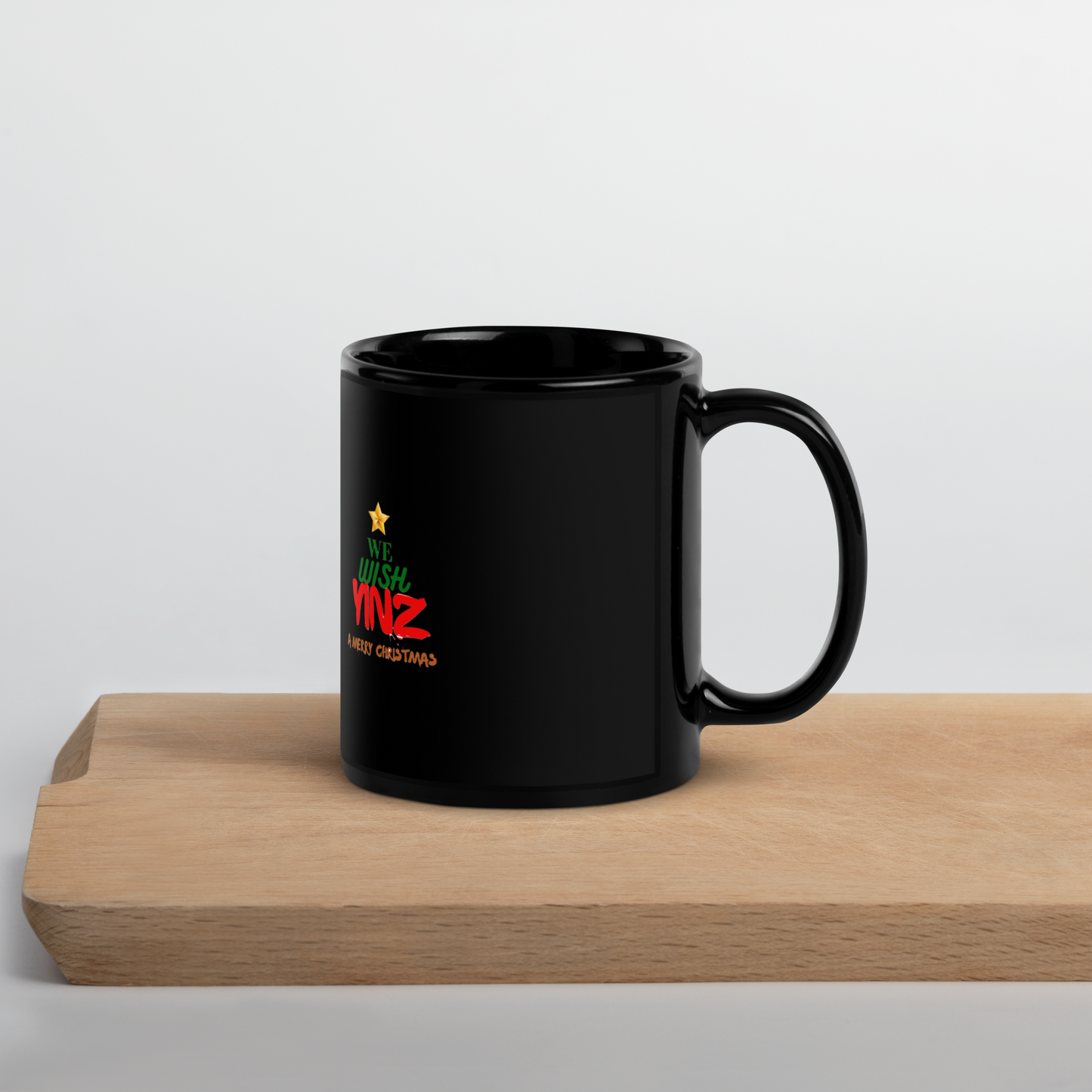 Wish Yinz a Merry Christmas Black Glossy Mug