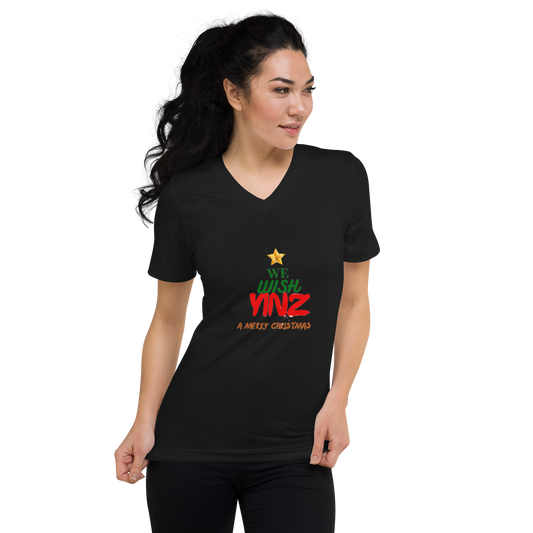 We Wish Yinz a Merry Christmas Unisex Short Sleeve V-Neck T-Shirt