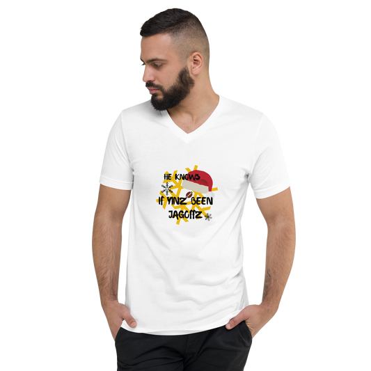 He Knows if Yinz Been Jagoffz Pittsburgh Christmas Unisex Short Sleeve V-Neck T-Shirt