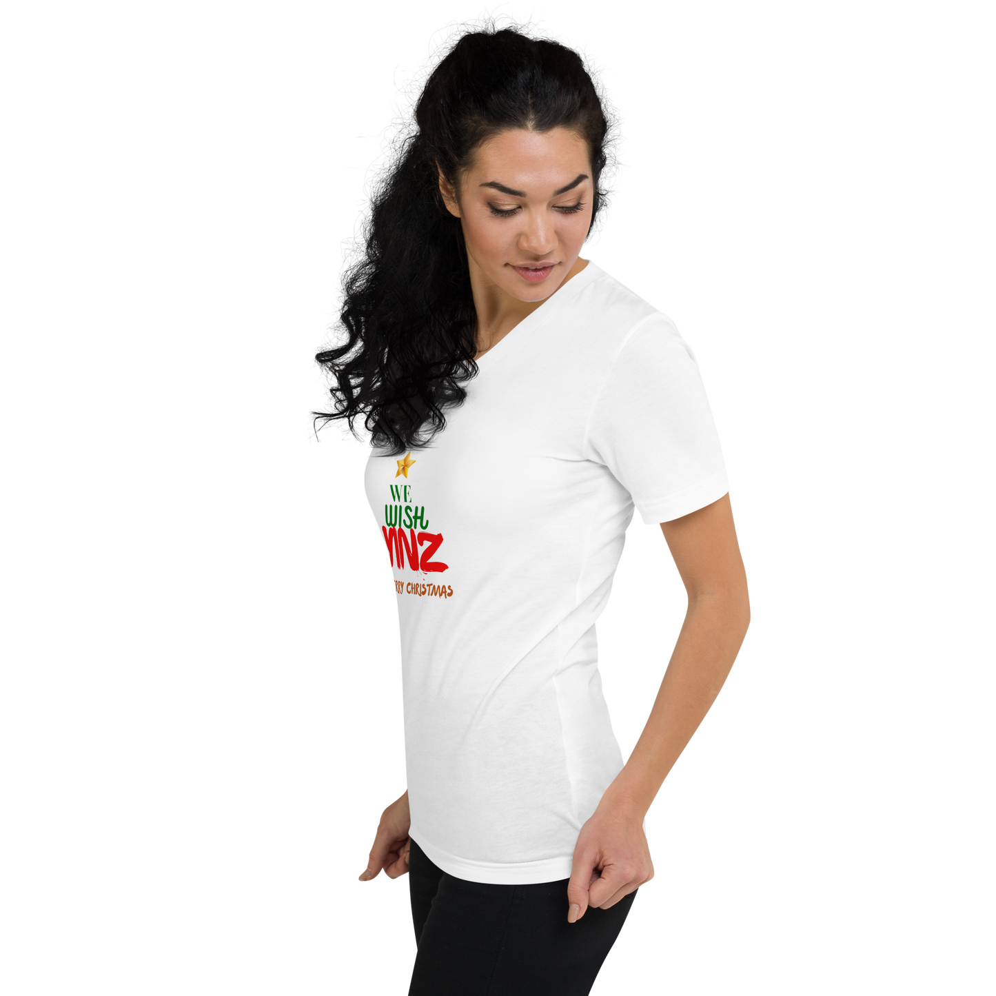 We Wish Yinz a Merry Christmas Unisex Short Sleeve V-Neck T-Shirt